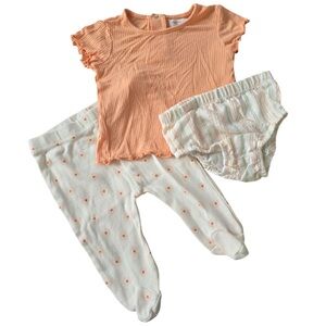 Peach and White Baby Outfit Set
